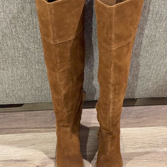 Steve Madden Brown with Suede Finish Palisade Chestnut Leather Knee High Boots - Picture 3 of 15